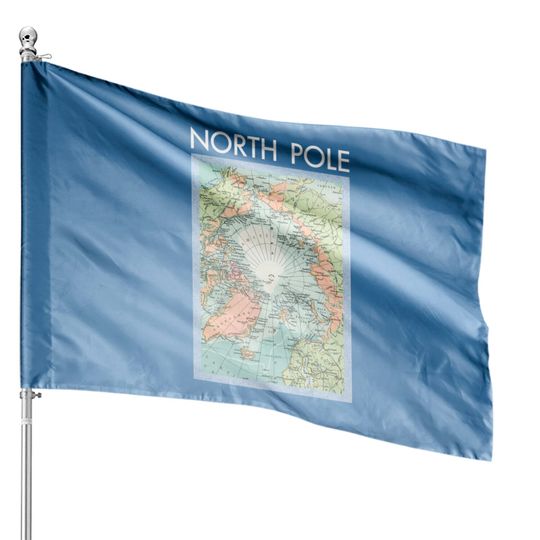 North Pole Vintage Map - North Pole - House Flags