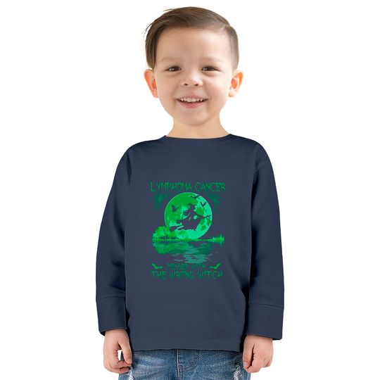 Lymphoma Cancer Messed With The Wrong Witch Lymphoma Awareness - Lymphoma Cancer -  Kids Long Sleeve T-Shirts
