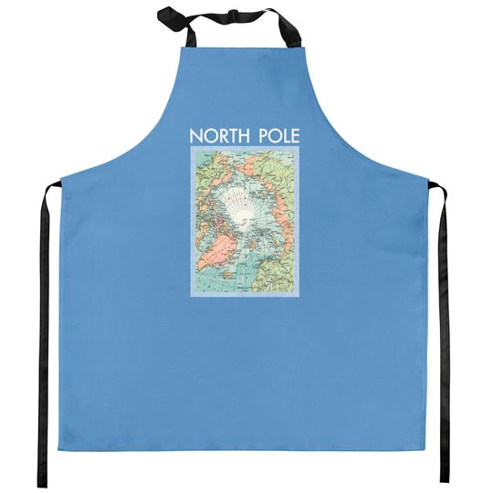 North Pole Vintage Map - North Pole - Kitchen Aprons