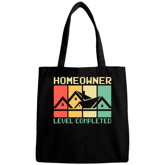 Funny Proud New House Homeowner Level Completed Housewarming - Homeowner - Bags
