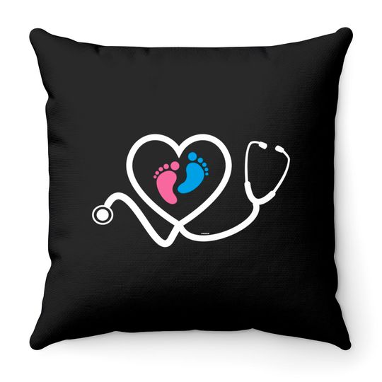 Obstetric Nurse Baby Feet - Nurse - Throw Pillows