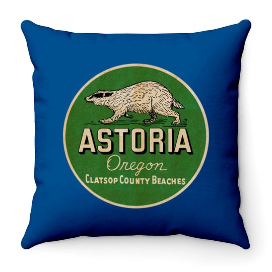 Vintage Astoria Oregon - Astoria Oregon - Throw Pillows