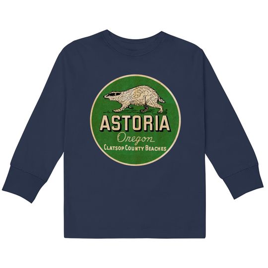 Vintage Astoria Oregon - Astoria Oregon -  Kids Long Sleeve T-Shirts