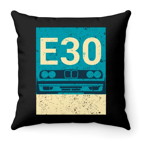 vintage e30 - summer - E30 Bmw Classic 1980s Car - Throw Pillows