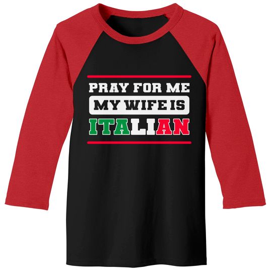 Funny Italian Wife Italy Flag Proud American Grown - Italian American - Baseball Tees