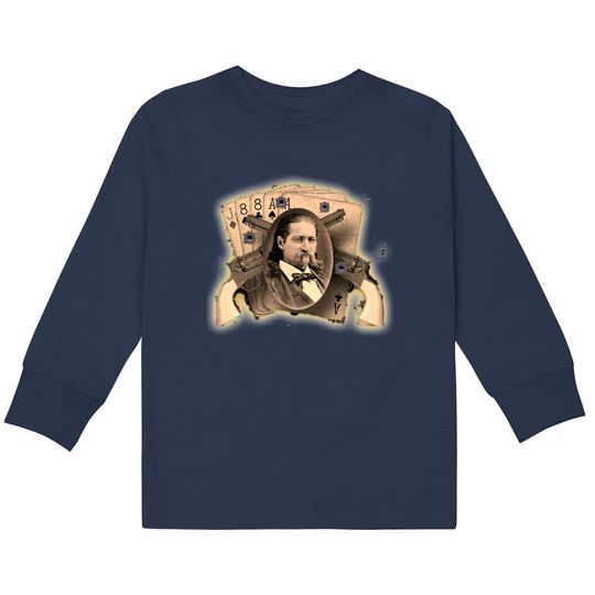 Wild Bill  Kids Long Sleeve T-Shirts design - Aces Eights -  Kids Long Sleeve T-Shirts