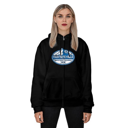 Frostbite Falls, distressed - Rocky And Bullwinkle - Zip Hoodies