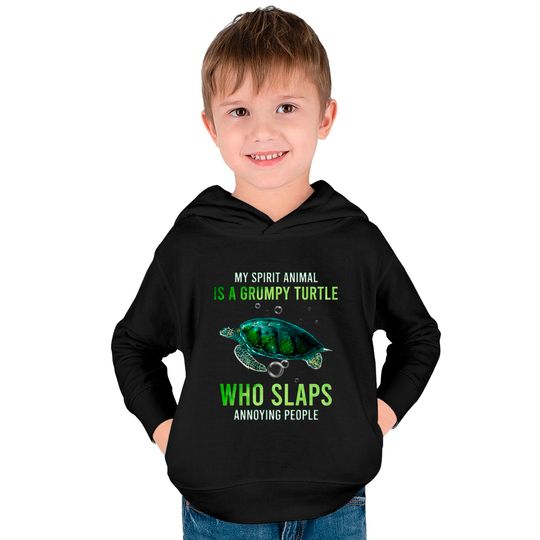 My Spirit Animal Is A Grumpy Turtle Who Slaps Anno Kids Pullover Hoodies