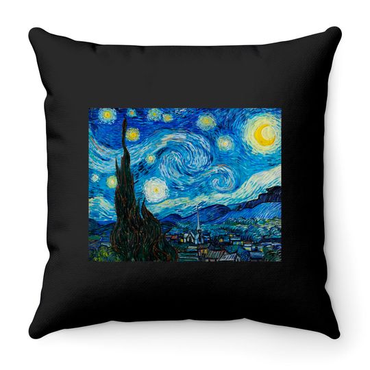 The Starry Night by Vincent Van Gogh - Starry Night - Throw Pillows