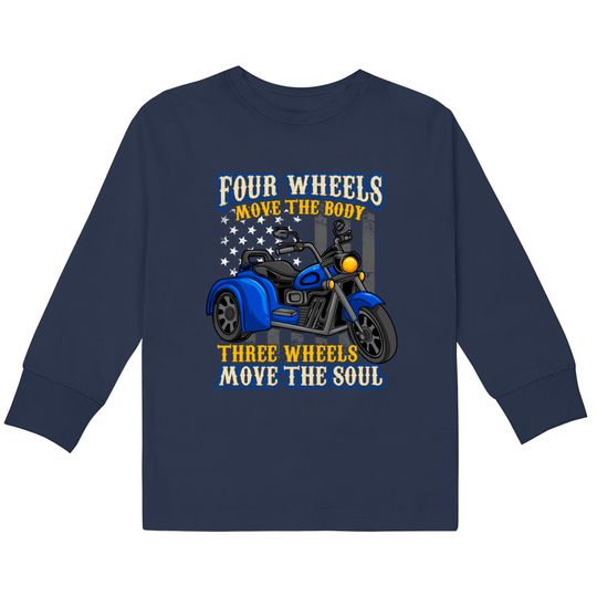 Trike Three Wheels Motorcycle Biker - Trike -  Kids Long Sleeve T-Shirts