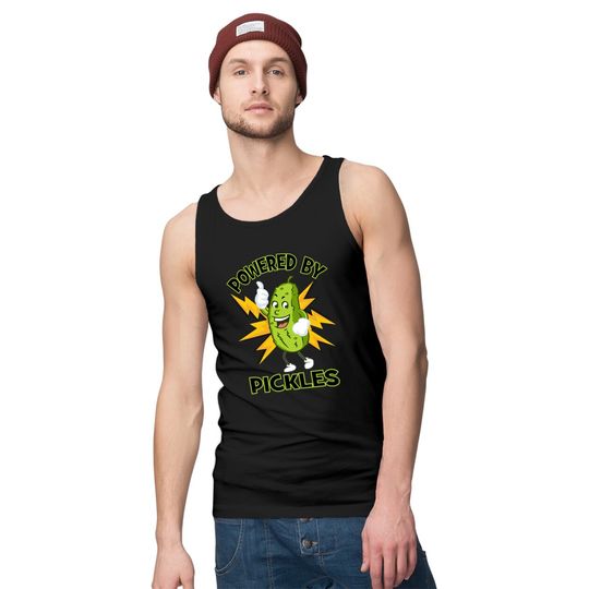 Funny Powered By Pickles Great Pickle Lover Gift Idea - Pickle - Tank Tops