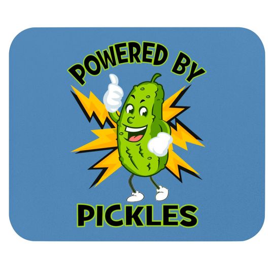 Funny Powered By Pickles Great Pickle Lover Gift Idea - Pickle - Mouse Pads