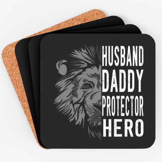 husband daddy protective hero.father's day gift - Husband Daddy Protector Hero - Coasters