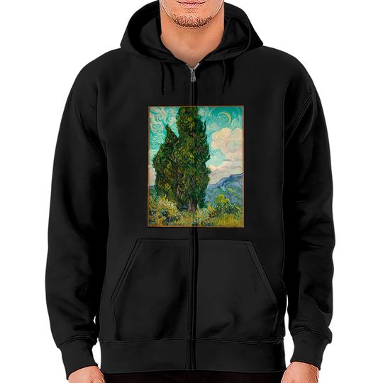 Cypresses - Van Gogh - Zip Hoodies