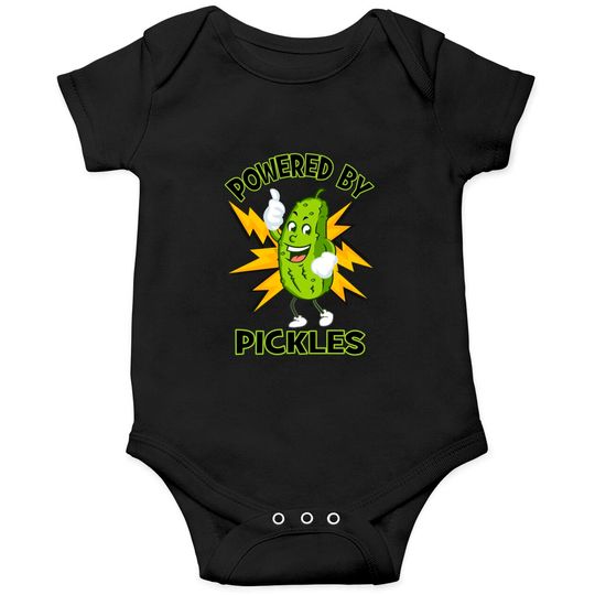 Funny Powered By Pickles Great Pickle Lover Gift Idea - Pickle - Onesies