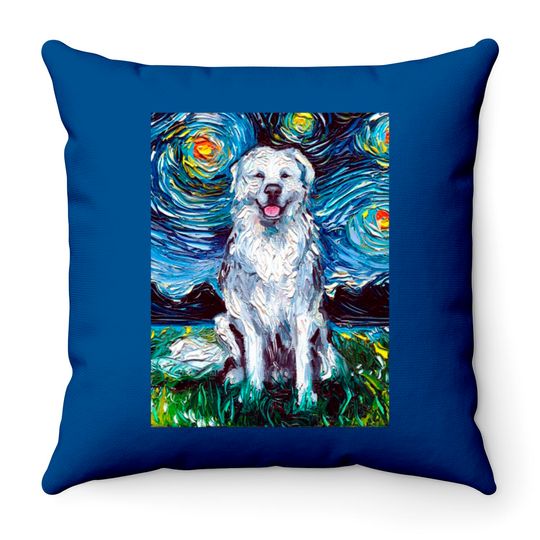 Great Pyrenees Night - Great Pyrenees - Throw Pillows