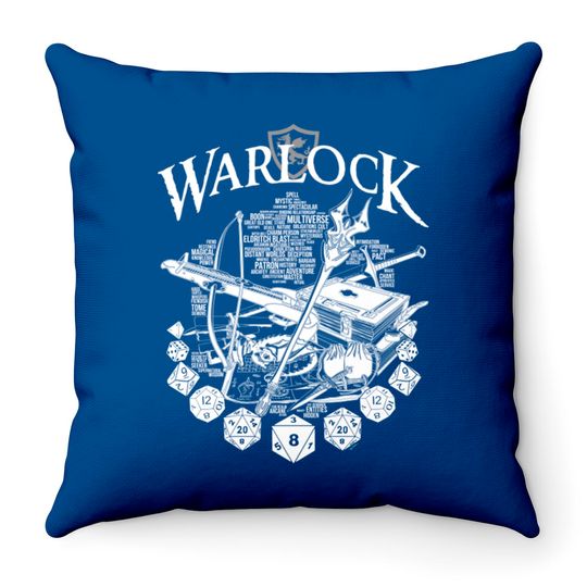RPG Class Series: Warlock - White Version - Warlock - Throw Pillows