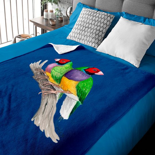 Gouldian Finches Classic Baby Blankets