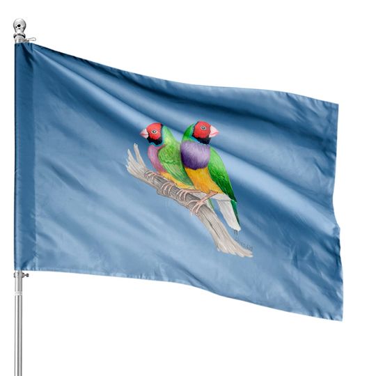Gouldian Finches Classic House Flags