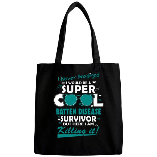 Batten Disease Awareness Super Cool Survivor - In This Family No One Fights Alone - Batten Disease Awareness - Bags