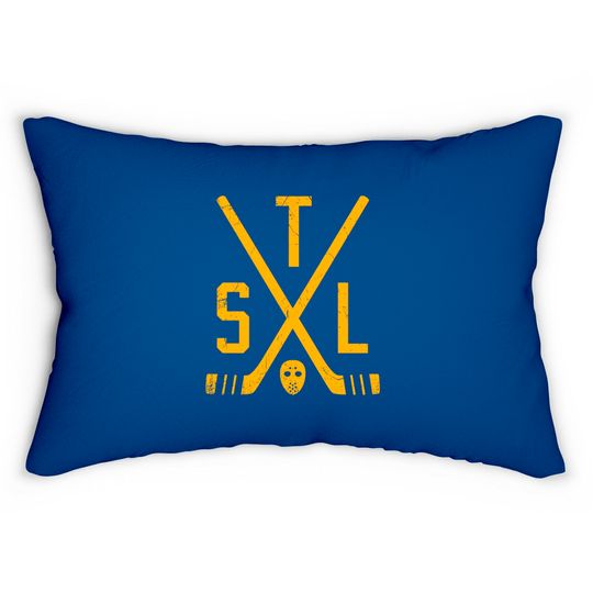 STL Retro Sticks - Blue - St Louis - Lumbar Pillows