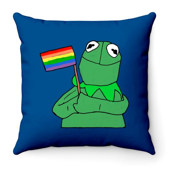 Gay Pride Kermit - Kermit - Throw Pillows