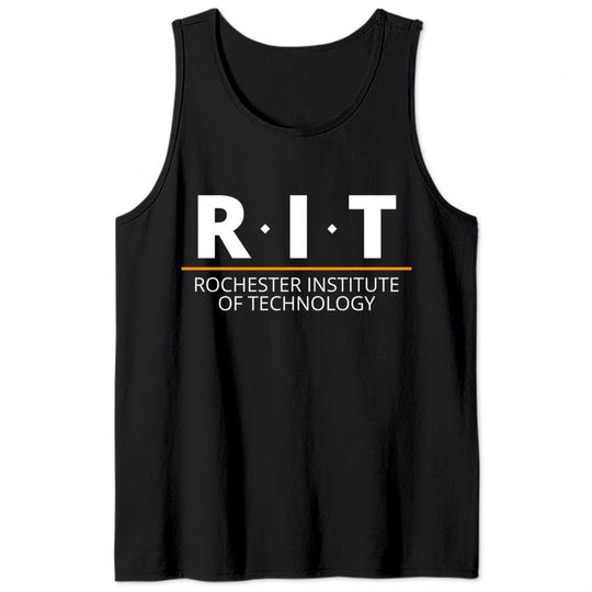 R.I.T | Rochester Institute of Technology (Dot, White, Orange Bar) - Rit - Tank Tops