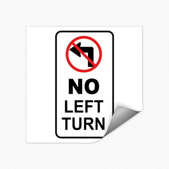 sign_no left turn Stickers