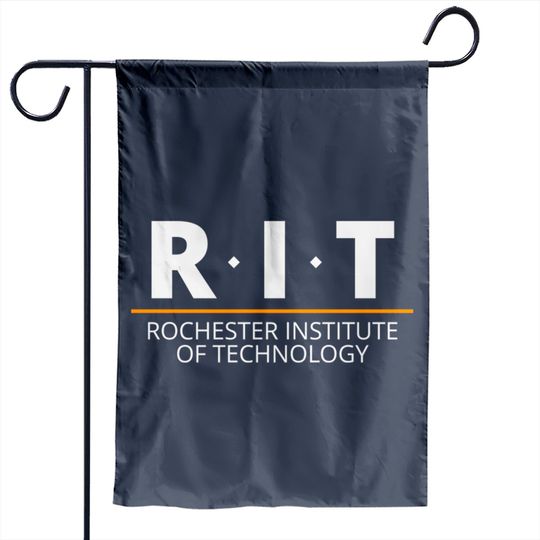 R.I.T | Rochester Institute of Technology (Dot, White, Orange Bar) - Rit - Garden Flags