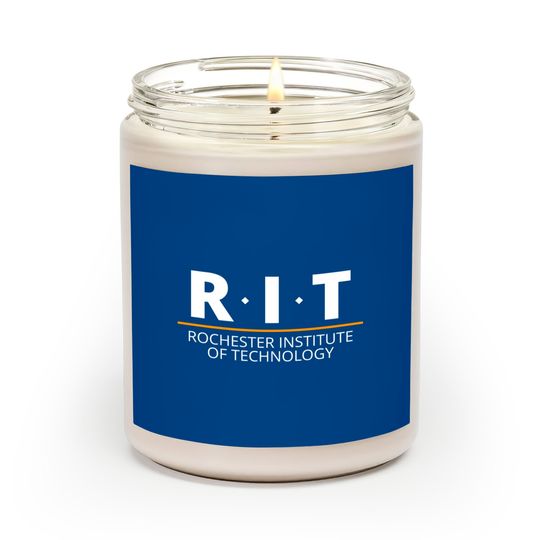 R.I.T | Rochester Institute of Technology (Dot, White, Orange Bar) - Rit - Scented Candles