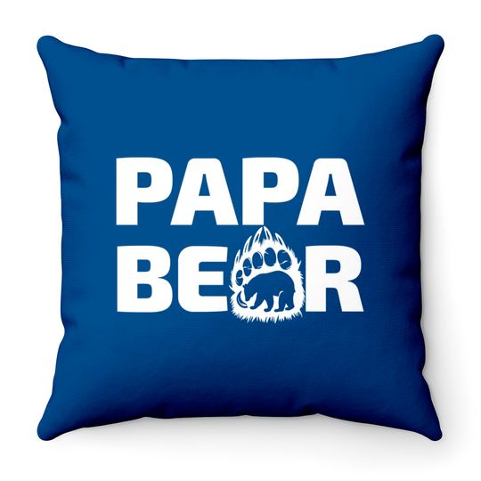 papa bear - Papa Bear Father Day Gift Idea - Throw Pillows