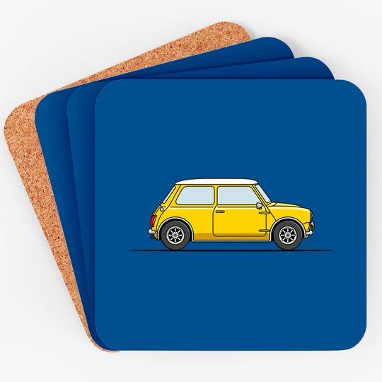 Classic Mini Cooper - Yellow - Mini - Coasters