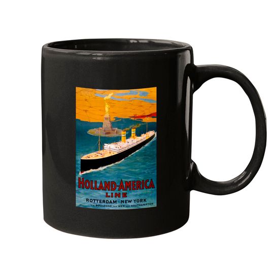 Vintage Travel Poster USA Holland America Line - Holland - Mugs