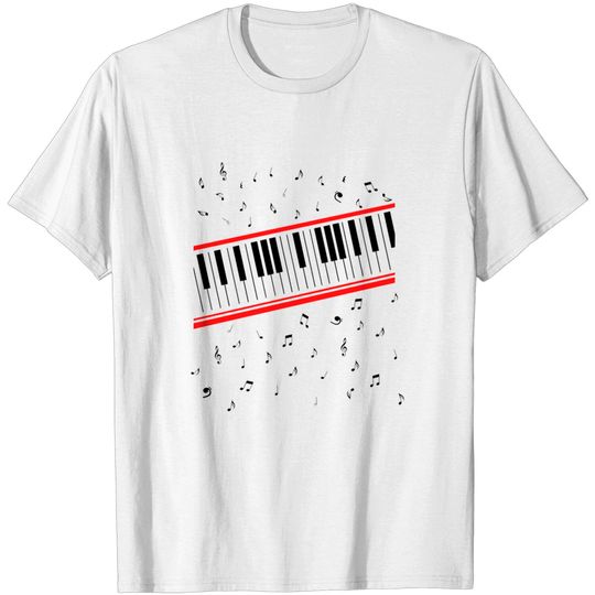 Michael Jackson 80s Beat It Piano // Keyboard Design - 80s Music Fan - T-Shirt