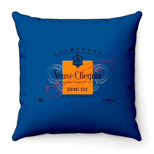 Champagne Veuve Rose Pullover Throw Pillows, Champagne Tennis Club Throw Pillow, Orange Champagne Ros Label, Vintage Style Tennis Throw Pillow