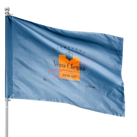 Champagne Veuve Rose Pullover House Flags, Champagne Tennis Club House Flag, Orange Champagne Ros Label, Vintage Style Tennis House Flag