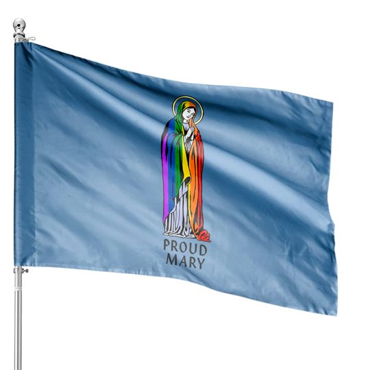 Mother Mary House Flag, Mother Mary Gift, Christian House Flag, Christian Gift, Proud Mary Rainbow Flag Lgbt Gay Pride Support Lgbtq Parade House Flags