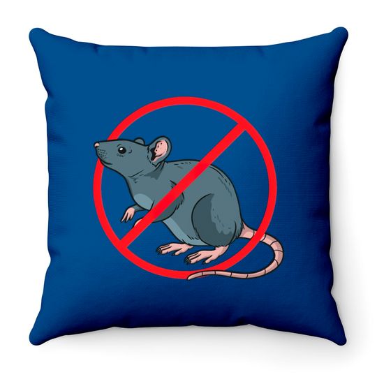 Pest Control Exterminator No Rat Sign Throw Pillows