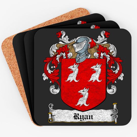 Ryan Family Crest Apparel Clothing Coasters