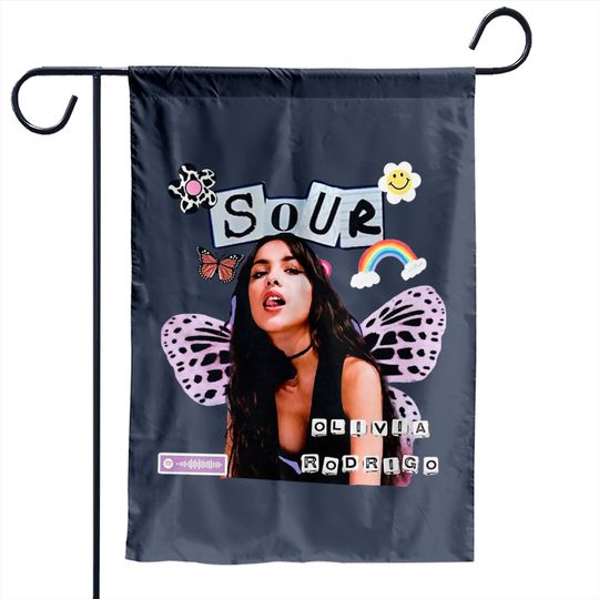 Olivia Sour Album Garden Flag, Olivia Rodrigo Sour Tour 2022, Music Garden Flags