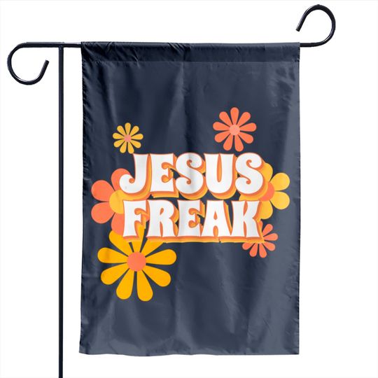 Retro Jesus freak hippie flowers-vintage Jesus Garden Flags