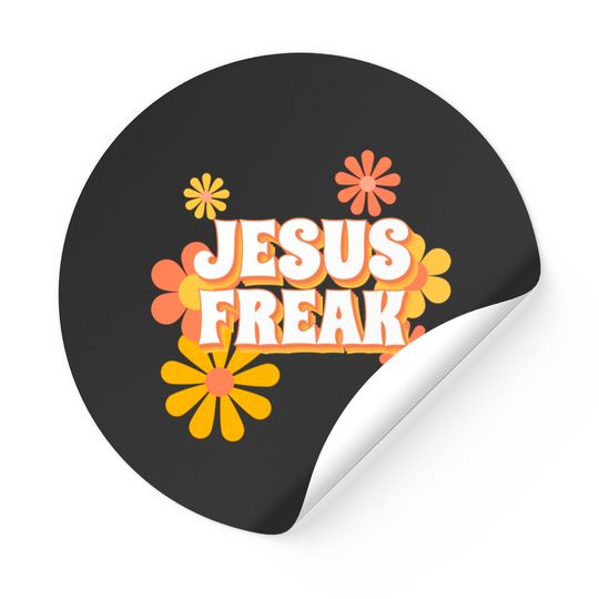 Retro Jesus freak hippie flowers-vintage Jesus Stickers