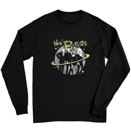 The B-52's Logo and Planet Navy Heather Long Sleeves