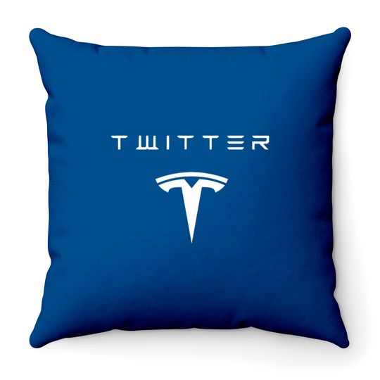 New Elon Musk Twitter Tesla Logo Throw Pillows