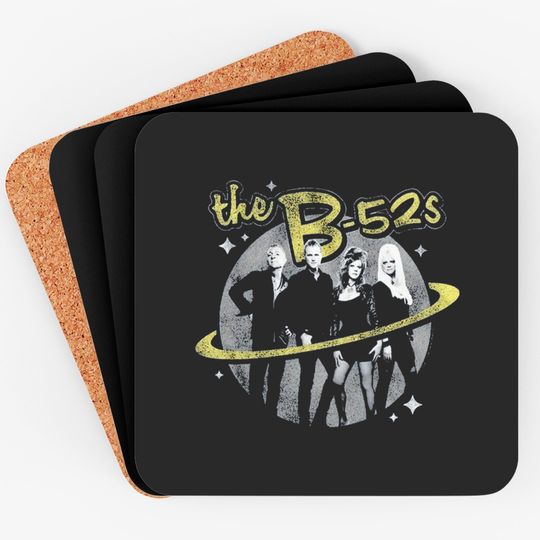 The B-52's Logo and Planet Navy Heather Coasters