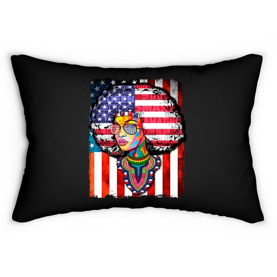 Afro Women Flag - Black History Lumbar Pillow Lumbar Pillows