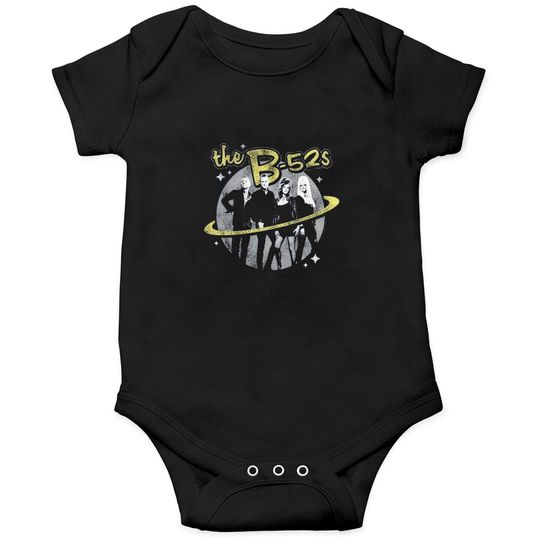 The B-52's Logo and Planet Navy Heather Onesies