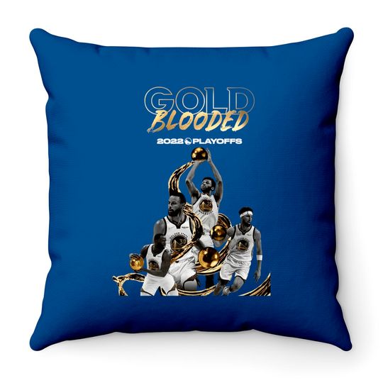 Gold Blooded Throw Pillows, Warriors Gold Blooded Throw Pillows
