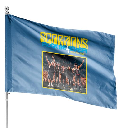 Scorpions Rock Believer World Tour 2022 House Flag, Scorpions House Flag, Concert Tour 2022 House Flags, Scorpions Band House Flags