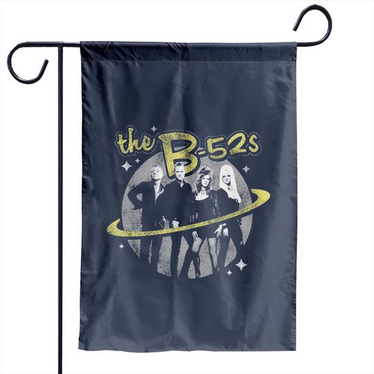 The B-52's Logo and Planet Navy Heather Garden Flags